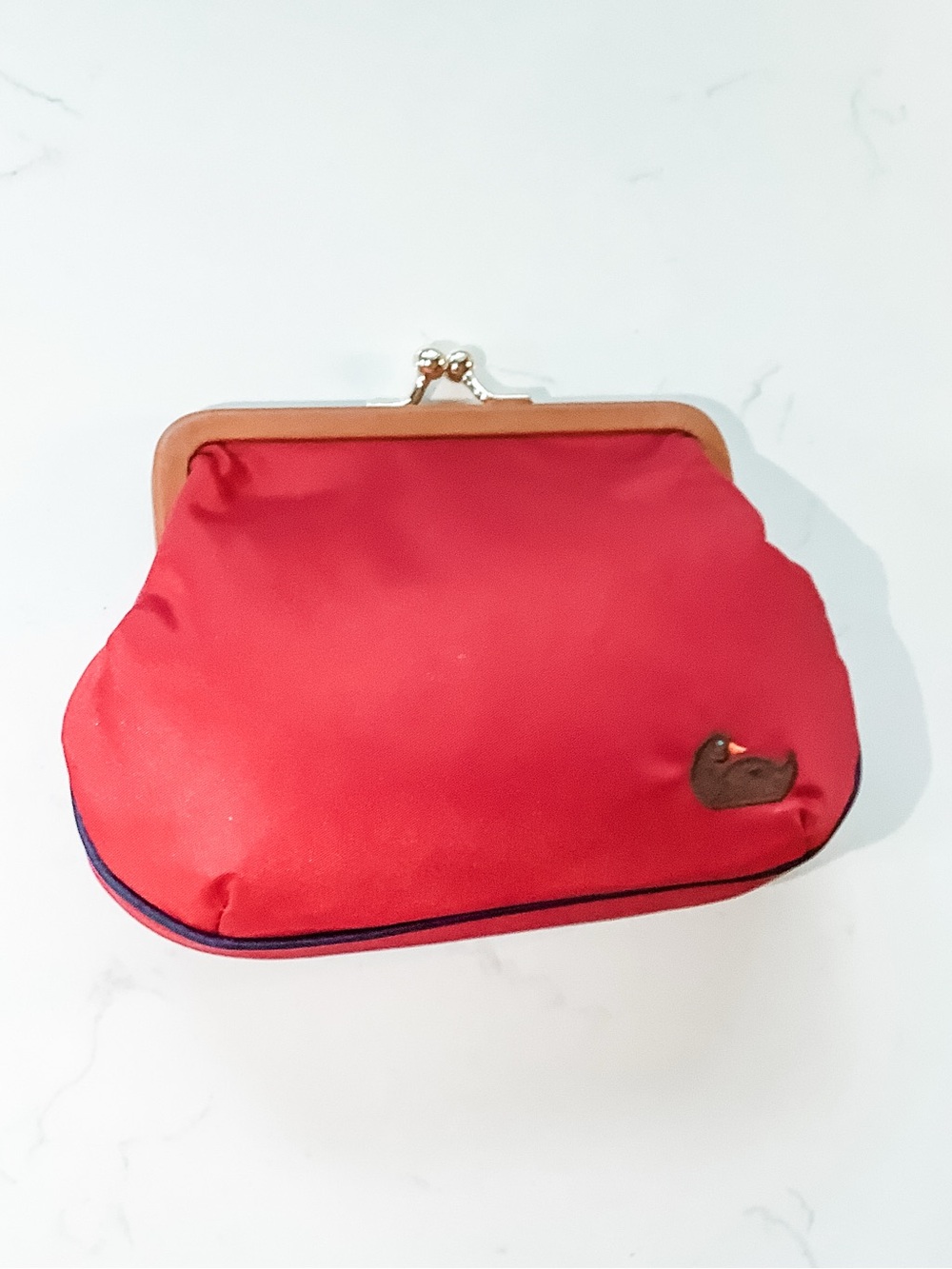 NWT Dooney & Bourke Vintage Red Frame-Top Kisslock Clutch Bag